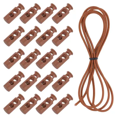 40 Doppelloch-Kordelstopper mit 1 m elastischem Seil, Kunststoff