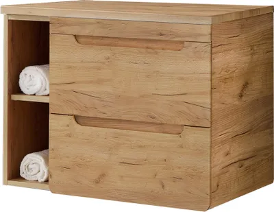 Produktbild von Waschtischunterschrank 81 cm mit Regal LUTON-56-CRAFT Wotan Eiche Nb. B/H/T ca. 81/61,5/46 cm
