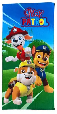 Productafbeelding van Paw Patrol stranddoek van polyester microvezel voor kinderen, 245 g/m², afmetingen 70 x