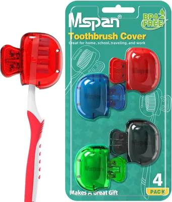 Imagen del producto de Protectores para cabezales de cepillos de dientes, 4 unidades, de plástico, para viajes e higiene
