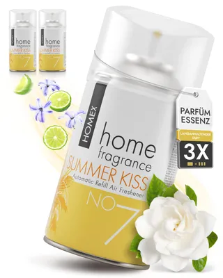 Produktbild von Roselive - Homex Raumduft 3er-Pack Set ,Lufterfrischer Nachfüller mit Parfümessenzen ( No.7 Summer Kiss - 3er-Pack )