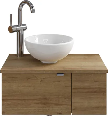 Produktbild von Pelipal Serie 6915 SET-044-050 Waschtisch mit Unterschrank bestehend aus: Keramik-Aufsatzbecken, Waschtischplatte, Waschtischunterschrank