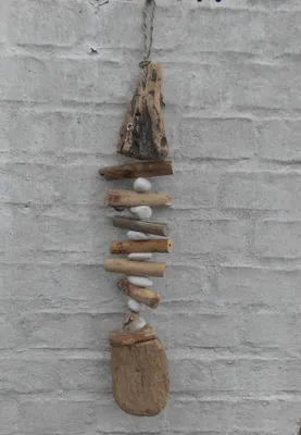 Produktbild von Treibholz-Hänger Fisch Fischgräte Girlande maritime Deko 60 cm