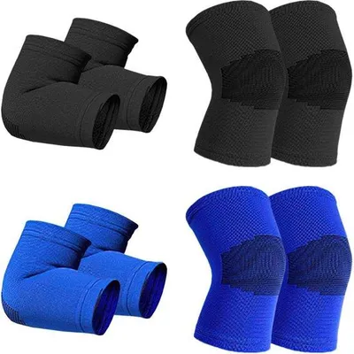 Produktbild von Elastische Knieschützer für Kinder, blau, Größe M, Laufen, Basketball