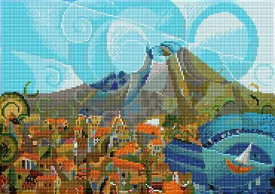 Produktbild von Diamond Dotz Diamond Painting Mount Vesuvius Landschaften