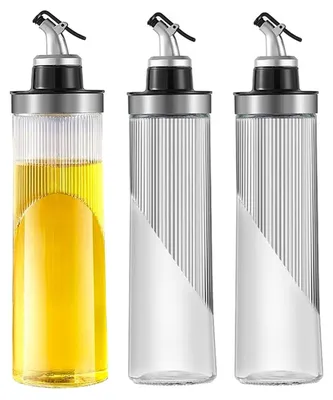 Ölspender 3er Set 650 ml Glasflasche auslaufsicher