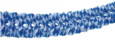 Produktbild von 20x Großraumgirlande aus Papier Ø 16 cm · 10 m "Bayrisch Blau" schwer entflammbar