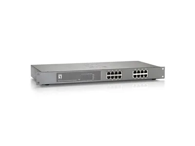 Obrázok produktu pre LevelOne FEP-1612, Nespravované, Fast Ethernet (10/100), Plne duplexný režim, Podpora napájania cez Ethernet (PoE), Inštalácia do Racku