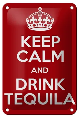 Produktbild von Blechschild Alkohol 12x18cm Keep calm and Drink Tequila