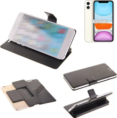 Produktbild von K-S-Trade Schutzhülle kompatibel mit Apple iPhone 11 Schutzhülle Flip Cover Klapphülle Wallet Case Slim Handyhülle bookstyle schwarz