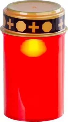 Zdjęcie produktu dla Znicz na grób MagicHome TG-10, ze świeczką LED, na grób, czerwony, 12 cm, (2xAA w zestawie)
