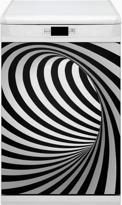 Produktbild von Magnet für Spülmaschine Abwaschbar 45x80 cm Magnet für Spülmaschine Magnetmatte Nachbildung - Schwarz -weißer Wirbel