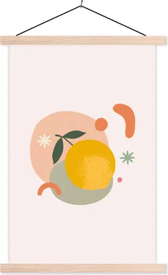 Produktbild von MuchoWow® Textilposter Zitrone - Sommer - Farben 40x60 cm mit holzfarbenen Rahmen - Poster