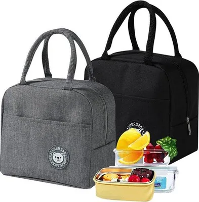 Image de Boîte à lunch étanche, grise, noire, pour le travail ou l'école