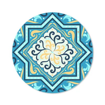 Produktbild von MuchoWow® Mauspad Mousepad Formen - Blau - Gelb 20x20 cm - Mousepads - Maus Mat - Pad - Mausunterlage - Schreibtischmatte