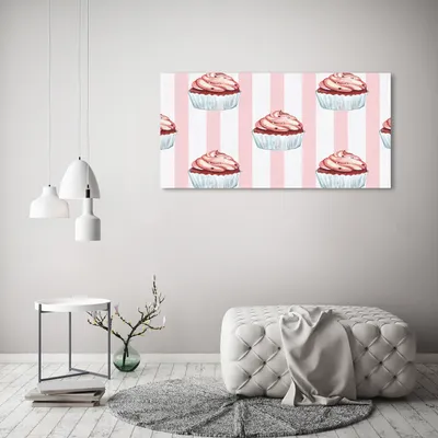 Produktbild von Tulup® Leinwandbild - 120x60 cm - Wandkunst - Drucke auf Leinwand - Leinwanddruck - Essen & Getränke - Rosa - Muffins