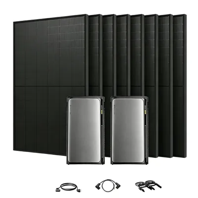 Produktbild von Balkonkraftwerk mit Speicher, 2x EcoFlow Stream Ultra mit 4x 500Wp Full Black Bifazial Solarmodule mit EcoFlow Parallel Kabel (0% MwSt)