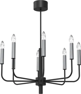 Immagine prodotto di Lampadario a sospensione cromo nero Akasya 8xE14 15W Luminex