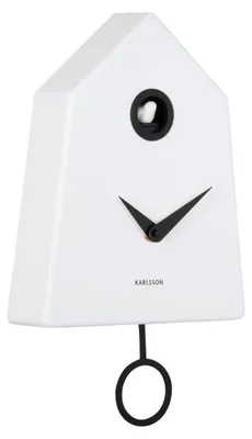 Produktbild von WANDUHR Grafico Cuckoo - Weiß - 7,4/21,5/35,5 cm