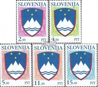 Produktbild von Briefmarken Slowenien 1992 Mi 13-17 (kompl.Ausg.) postfrisch Staatswappen