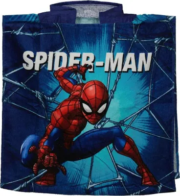 Immagine prodotto di Poncho da bagno in cotone con cappuccio per bambini Spiderman, 100x50 cm