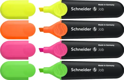 Produktbild von Schneider Comsumer Job, Grün, Orange, Pink, Gelb, Mehrfarben, Polypropylen (PP), 1 mm, 5 mm, Kopierpapier, Faxpapier, Normales Papier