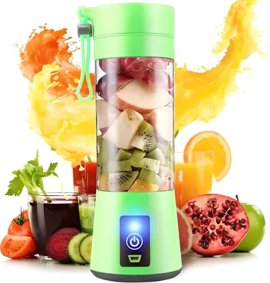 Produktbild von Standmixer Mini | Smoothie Maker | Mixer mit 380 ml Behälter | Blender | Zerkleinern, Mixen, Pürieren | Leistungsstark 25 Watt, BPA-frei, Grün | Retoo