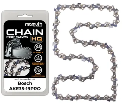 Image de Chaîne de scie 35 cm, 1,3 mm, 3/8", 52 maillons, pour Bosch AKE35-19PRO