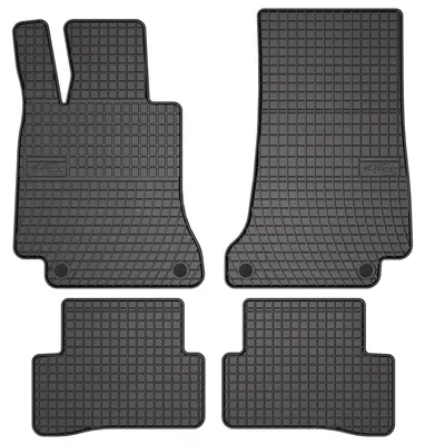 Image de Tapis de sol en caoutchouc pour Mercedes C W205 2015-2021 (break/berline) – 4 pièces, noirs, sur mesure