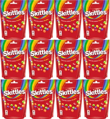 Immagine prodotto di Skittles Fruits, caramelle gommose ricoperte di zucchero, delizia per la frutta 136 g, confezione da 12 pz