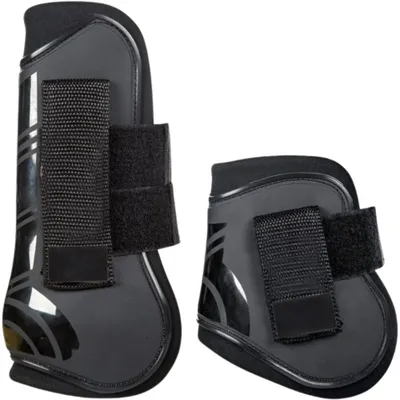 Produktbild von HKM Springgamaschen und Streichkappen 4er-Set Genua Schwarz/ Schwarz Warmblut