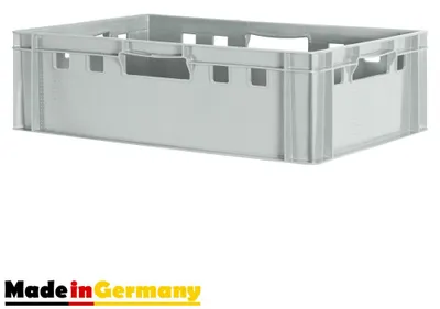 Produktbild von Fleischkiste E2 Fleischkiste Grau Fleischerkiste Fleischkisten Kiste Fleischkiste Eurobox Lebensmittelecht 60 x 40 Metzgerkiste Auswahl Kingpower, Anzahl:1