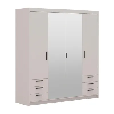 Produktbild von AX LIVING Beige Kleiderschrank mit Spiegel Storicos 4T6S 176,3cm Groß