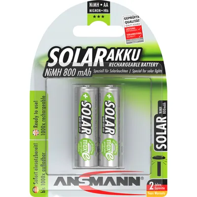Zdjęcie produktu dla Ansmann 5035513, Bateria do ponownego naładowania, AA, Niklowo-metalowo-wodorkowa (NiMH), 1,2 V, 2 szt., 800 mAh
