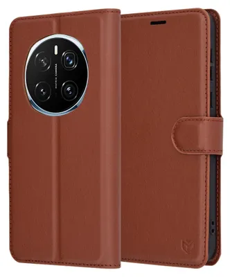 Produktbild von Techsuit Leather Folio Hülle für Honor Magic7 Pro – braun
