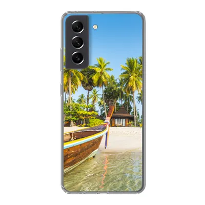 Produktbild von MuchoWow® Handyhülle Schutzhülle Hülle für Samsung Galaxy S21 FE Strand - Kajak - Sommer Silikon Softcase Handy Hülle - Mobiltelefonhülle