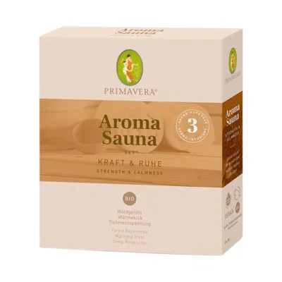 A product box for an aroma sauna set.