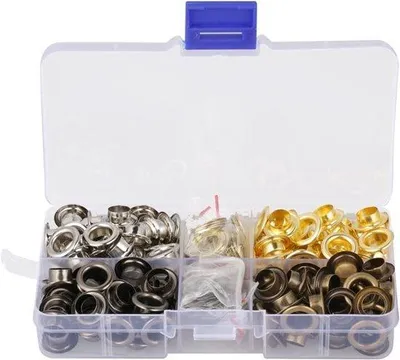 Obrázok produktu pre Sada kovových očiek, 140 ks, 8 mm, na topánky, remeslá, projekty DIY