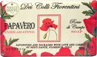 Produktbild von Nesti Dante Dei Colli Fiorentina mýdlo Dreifach gemahlene pflanzliche Seife Mohn 250 g