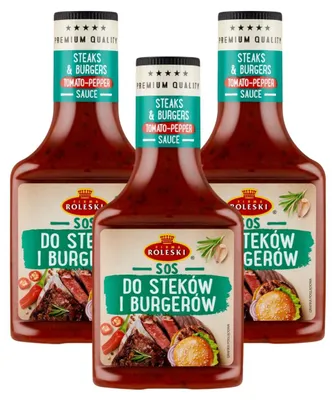 Produktbild von Roleski Steak & Burger Sauce 3x 370g - würzige Tomaten Paprika Grill BBQ