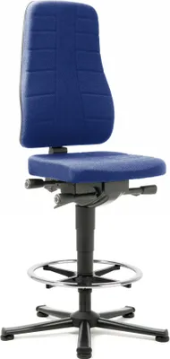 Produktbild von Bimos Arbeitsstuhl 9641-6802 All-In-One 3 Sitzhöhe 570-830 mm, mit Gleiter, Stoff blau