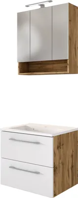 Produktbild von Held Möbel Waschtisch-Set Livorno 60 cm Wotaneiche/matt weiß