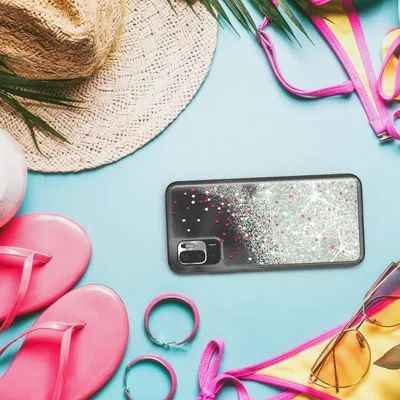 Produktbild von EAZY CASE - Glitzer Hülle kompatibel mit Xiaomi Redmi Note 10 5G Glitzer Schutzhülle, Soft Case, Backcover Transparent mit Motiv