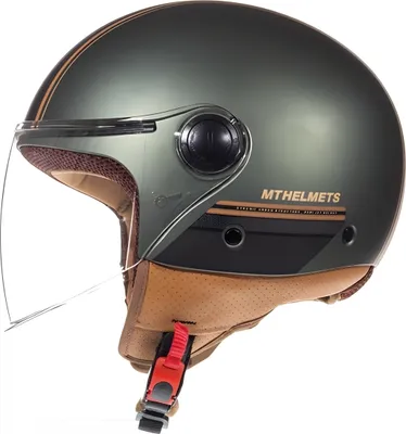 Obrázek produktu pro Motocyklová helma MT Helmets L, zelená/hnědá, model Street S, celoobličejová, skořepina HIRP, vizor V15, homologace ECE 22.06