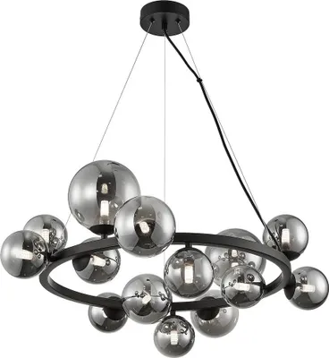 Image de Lustre MILA noir 14xG9x9W en verre, dimensions : 120x76x63 cm, IP20, Milagro