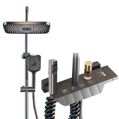 Produktbild von Regenduschsystem mit Armatur Duschsystem Duschset - 3 Duschmodi - Handbrause - Chrom - Edelstahl und ABS
