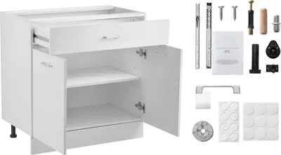 Produktbild von SucceBuy 31" Shaker-Unterschrank mit Schublade, montagefertig