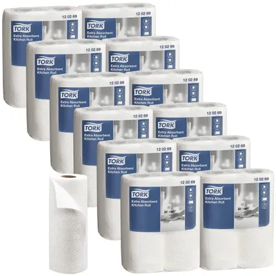 Produktbild von Tork Extra Saugfähige Küchenrolle, Papier, Weiß, 400 mm, 600 mm, 230 mm, 4,2 kg