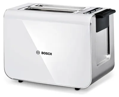 Produktbild von Bosch TAT8611N, 2 Scheibe(n), Weiß, Quarzglas, Edelstahl, Niveau, LED, 860 W