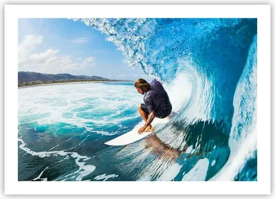 Produktbild von Poster - Poster ohne Rahmen - Surfen Surfer Ozean Welle - 70x50 cm - Wand Bild - Wanddeko - Wandbilder - Kunstposter - Wandposter - Bilder - Kunstdruck - Wanddekoration - Wandbild - P2XAA70x50-2785